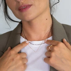Chaîne plaqué or perles de Miyuki colorées