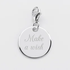 Charm gravé argent 17mm