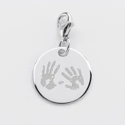Charm gravé argent 17mm