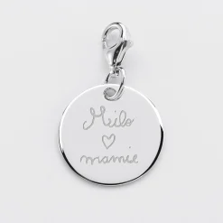 Charm gravé argent 17mm