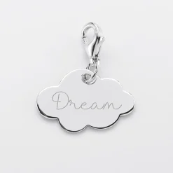 Charm gravé argent nuage 20x14 mm - Nos petits imparfaits