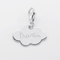 Charm gravé argent nuage 20x14 mm
