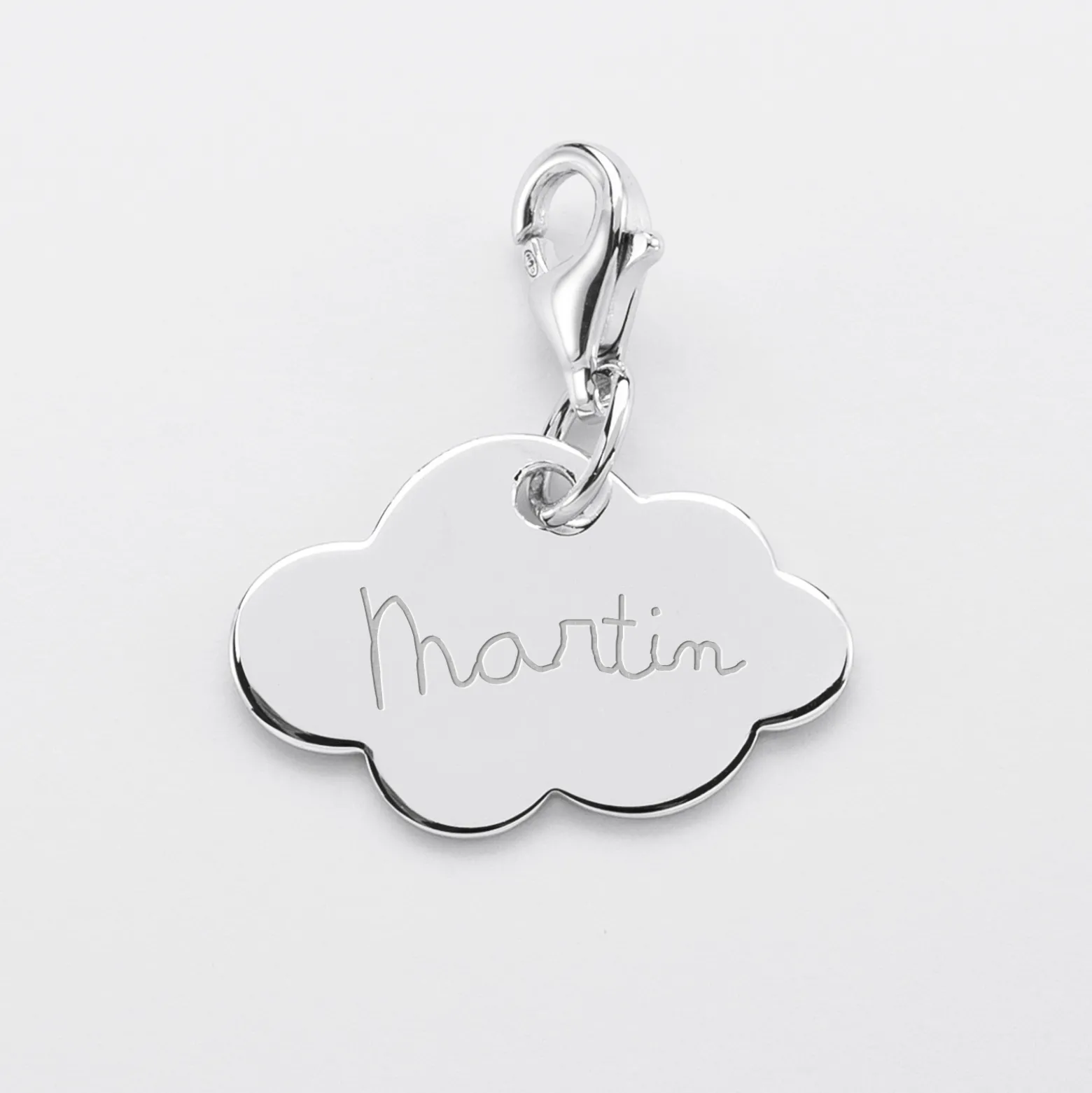 Charm gravé argent nuage 20x14 mm