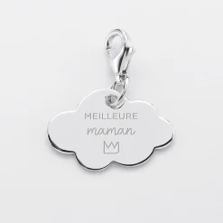 Charm gravé argent nuage 20x14 mm