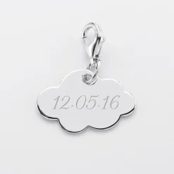 Charm gravé argent nuage 20x14 mm