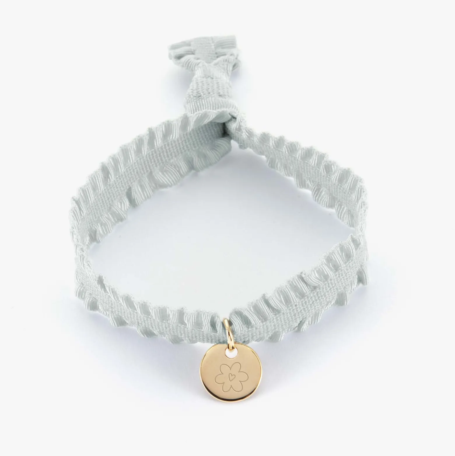 Coffret de bracelets enfant personnalisés cordons élastiques interchangeables médaille gravée plaqué or 10 mm
