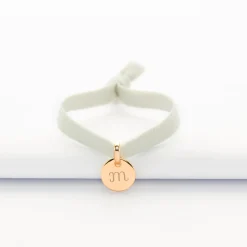 Coffret de bracelets enfant personnalisés cordons élastiques interchangeables médaille gravée plaqué or 10 mm