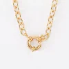 Collier chaine fermoir marin plaqué or