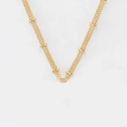Collier chaîne double plaqué or