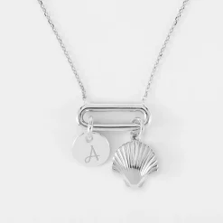 Collier chaîne ovale ouvert personnalisé médaille gravée argent 10 mm et breloque(s) summer - à composer