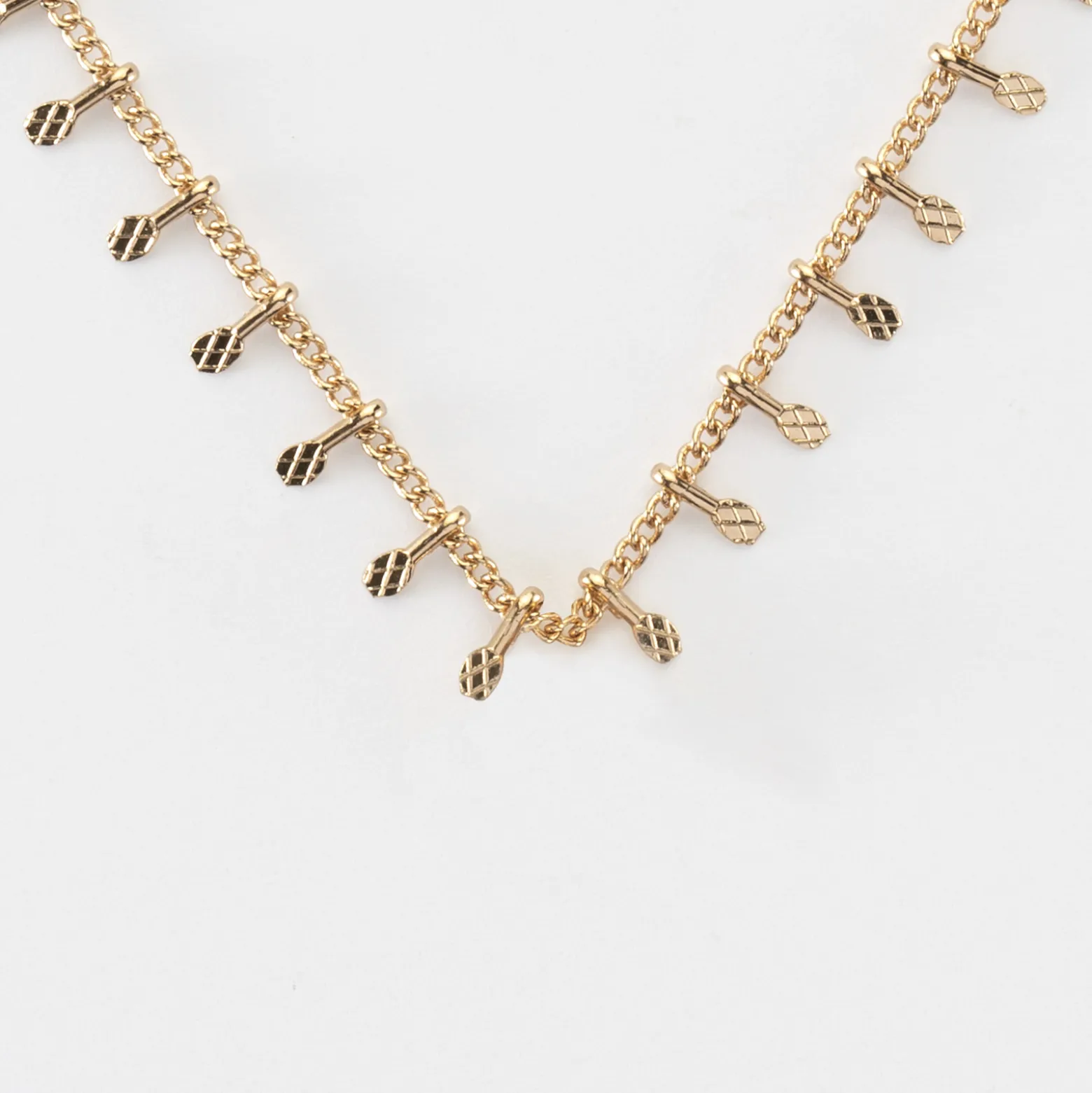 Collier chaîne pampilles plaqué or