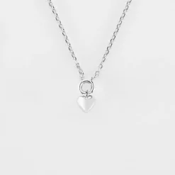 Collier mini coeur bombé argent