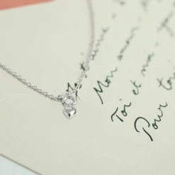 Collier mini coeur bombé argent