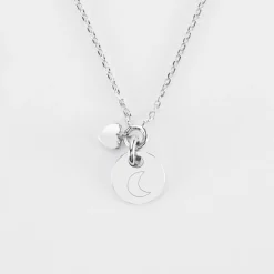 Collier mini coeur bombé personnalisé médaille gravée argent 10 mm