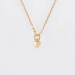 Collier mini coeur bombé plaqué or