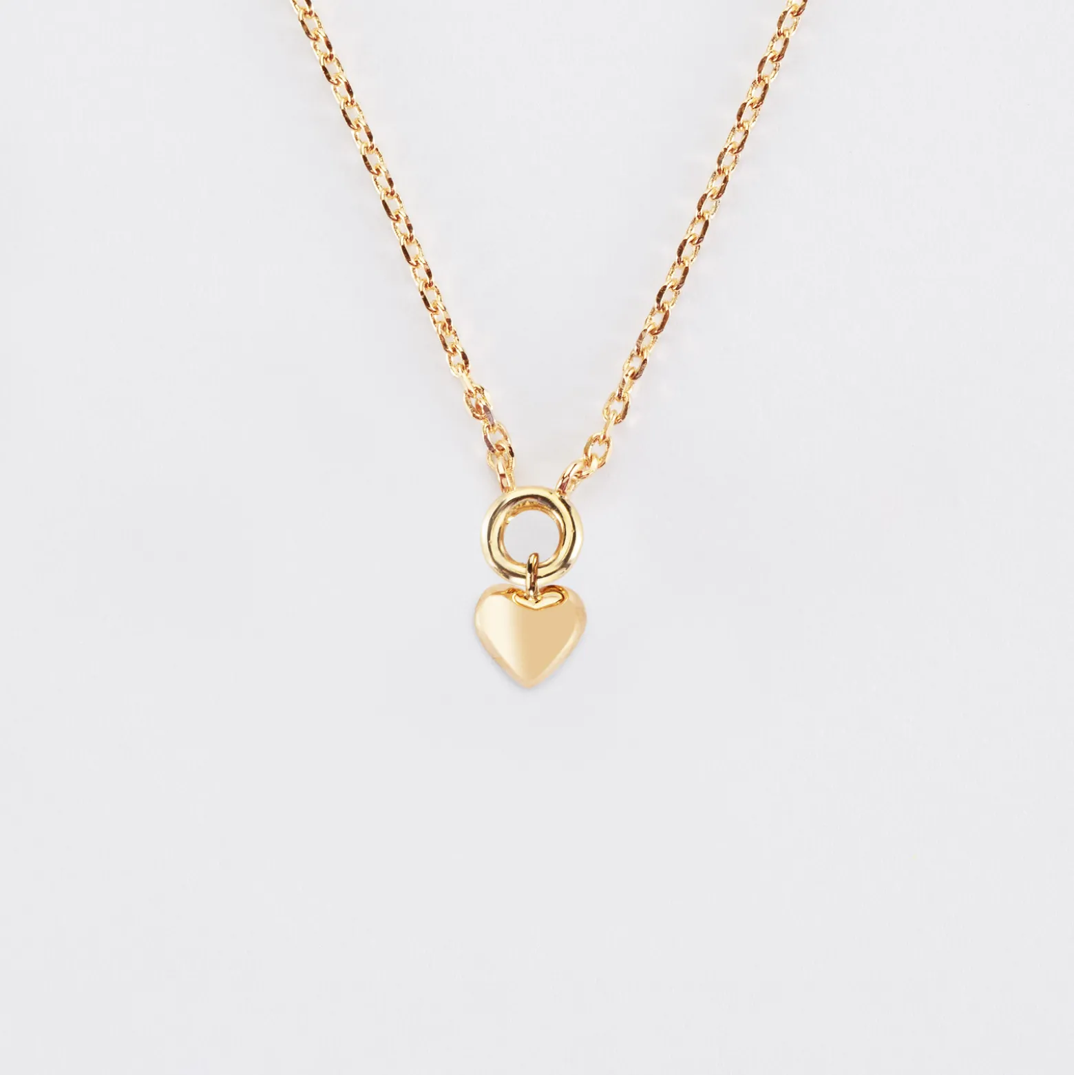 Collier mini coeur bombé plaqué or
