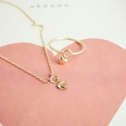 Collier mini coeur bombé plaqué or