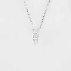 Collier mini coeur scintillant argent