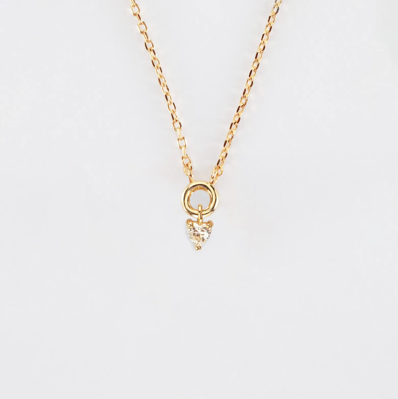 Collier mini coeur scintillant plaqué or