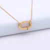Collier personnalisé collection Chapitre mousqueton 11x19 mm plaqué or - à composer