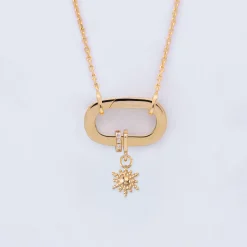 Collier personnalisé collection Chapitre mousqueton 11x19 mm plaqué or - à composer