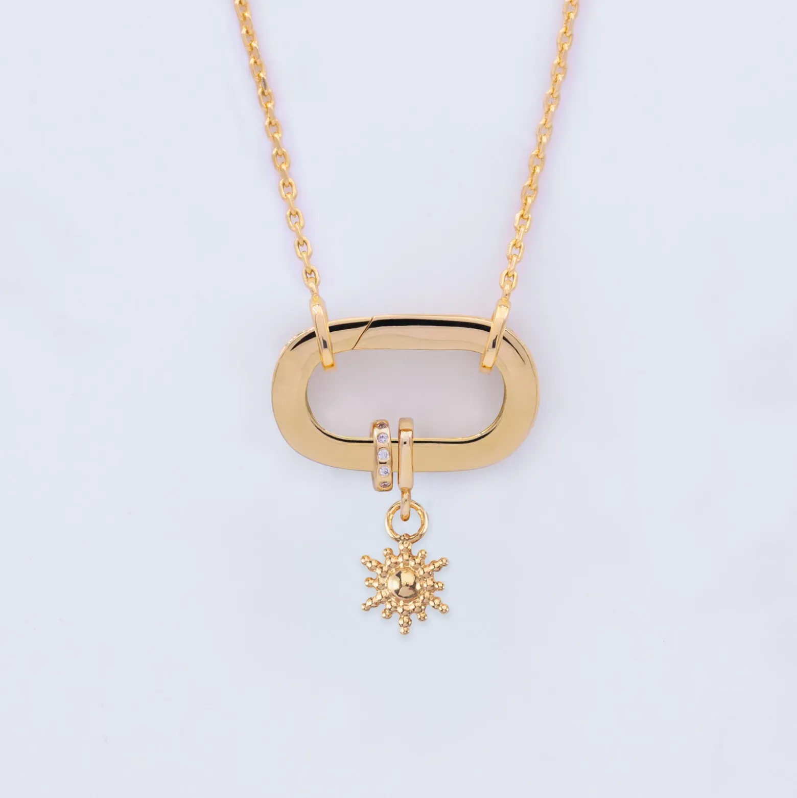 Collier personnalisé collection Chapitre mousqueton 11x19 mm plaqué or - à composer