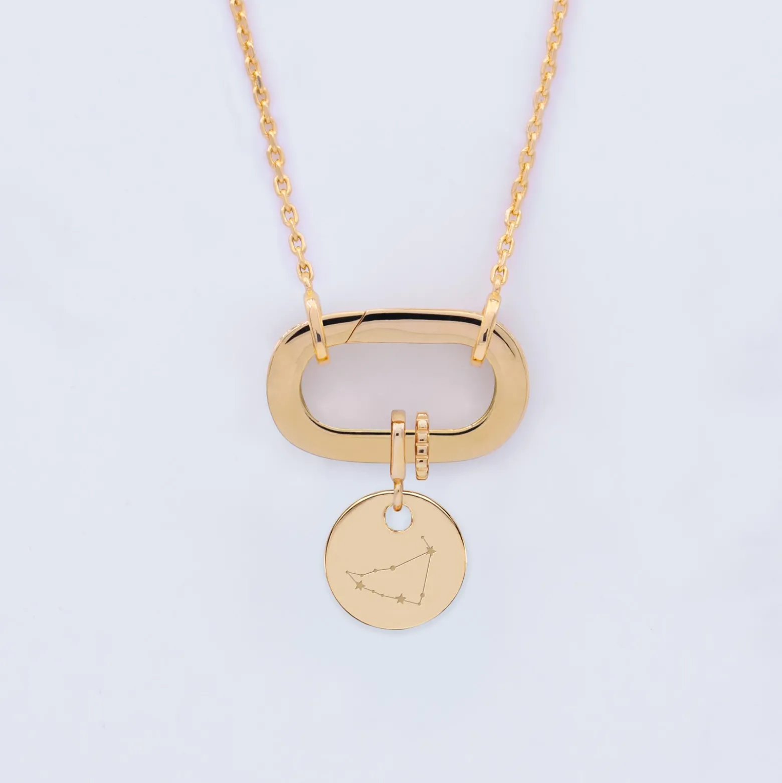 Collier personnalisé collection Chapitre mousqueton 11x19 mm plaqué or - à composer