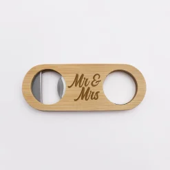 Décapsuleur Marié personnalisé bois gravé 10x4 cm