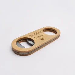 Décapsuleur personnalisé bois gravé 10x4 cm - Nos petits imparfaits