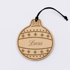 Décoration de Noël personnalisée bois gravé "Boule de Noël"