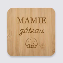 Dessous de plat personnalisé gravé bambou 145x145 mm