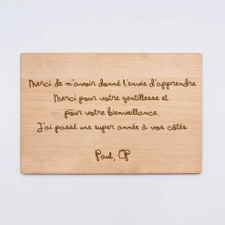 Diplôme de la meilleure maîtresse personnalisé bois gravé 15x10 cm avec support