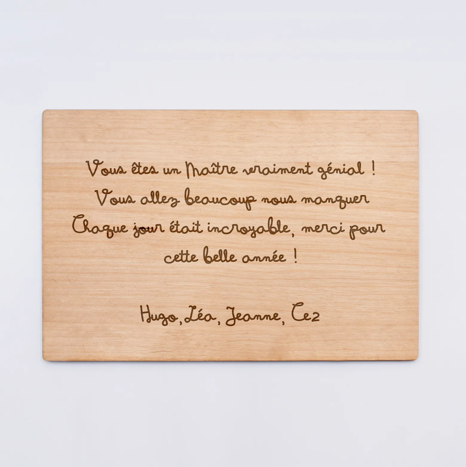Diplôme du meilleur maître personnalisé bois gravé 15x10 cm avec support