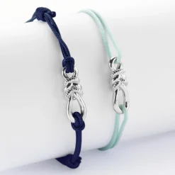 Duo de bracelets homme femme "Le lien" argent - HappyBulle x Lilylovesfashion