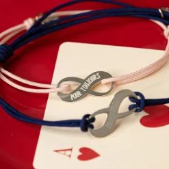 Duo de bracelets médailles gravées argent infini 25x10mm