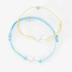 Duo de bracelets médailles gravées argent infini 25x10mm