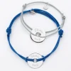 Duo de bracelets personnalisés médailles gravées argent cible 20 mm