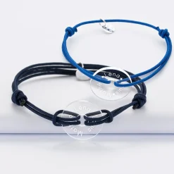 Duo de bracelets personnalisés médailles gravées acrylique cible 21 mm