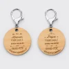 Duo de porte-clés gravés bois médailles rondes 50 mm Papy et Mamie
