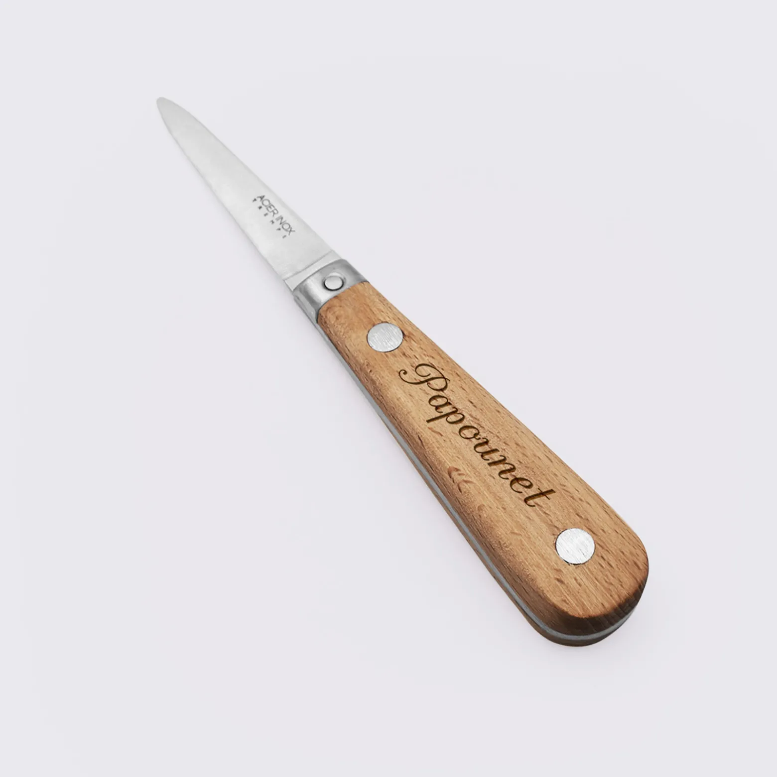 Lancette à huître personnalisée bois gravé