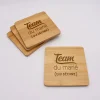 Lot de 4 sous-verres EVG personnalisés gravés bambou 10x10 cm