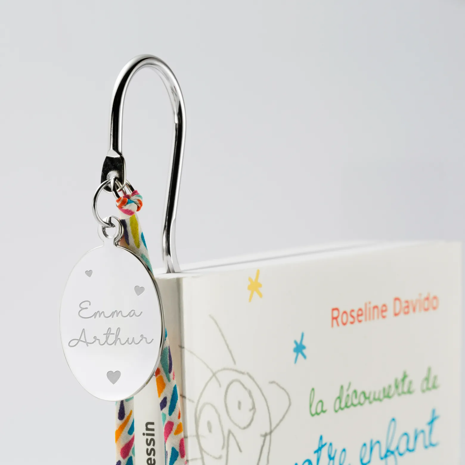 Marque page acier personnalisé médaille gravée ovale 33x25 et Liberty