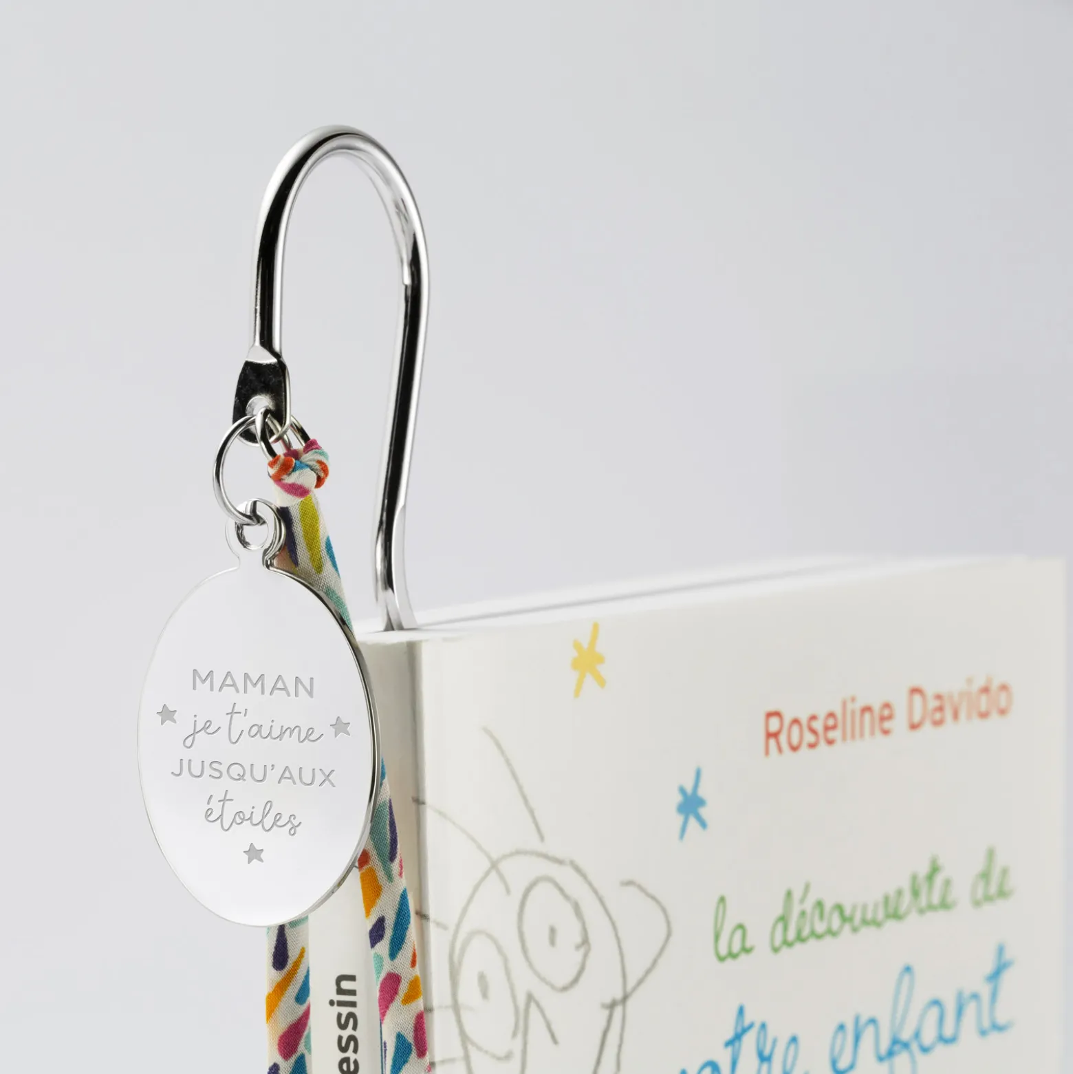 Marque page acier personnalisé médaille gravée ovale 33x25 et Liberty