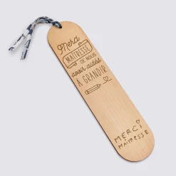 Marque page personnalisé bois gravé avec cordon liberty - édition spéciale