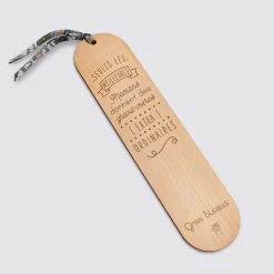 Marque page personnalisé bois gravé avec cordon liberty - édition spéciale "Grand-mère extraordinaire"