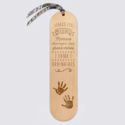 Marque page personnalisé bois gravé avec cordon liberty - édition spéciale