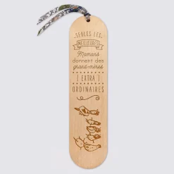 Marque page personnalisé bois gravé avec cordon liberty - édition spéciale
