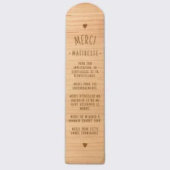 Marque page personnalisé bois gravé - Edition spéciale "Merci maîtresse"