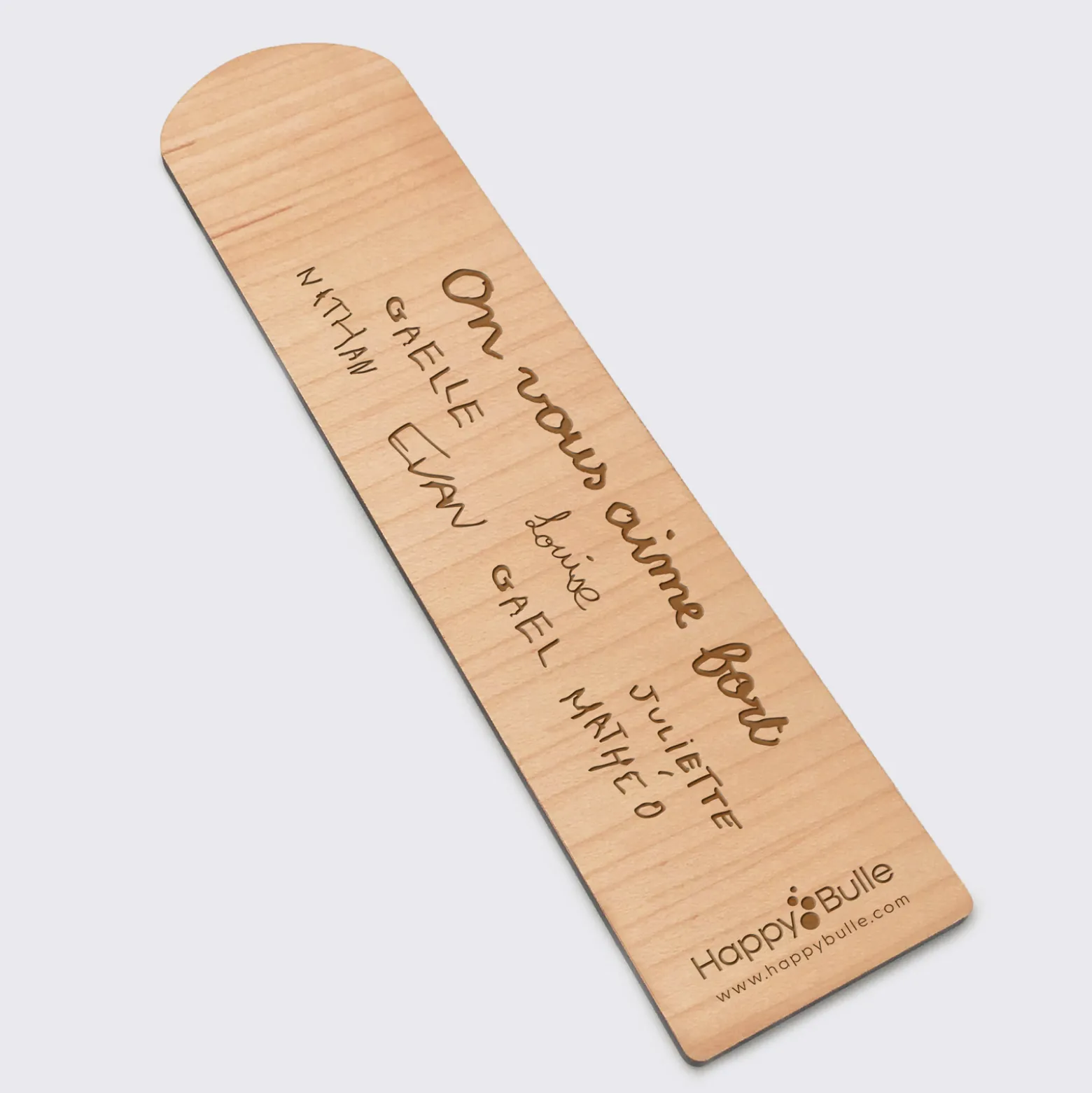 Marque page personnalisé bois gravé - Edition spéciale "Merci maîtresse"