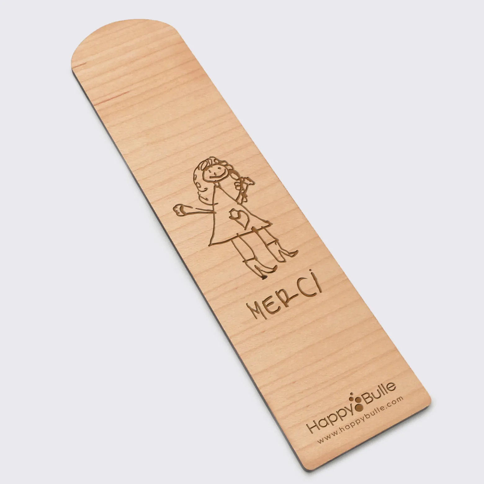 Marque page personnalisé bois gravé - Edition spéciale "Merci maîtresse"